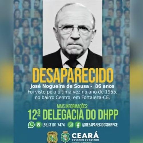 Homem desaparecido há 70 anos é o caso mais antigo em investigação pela Polícia Civil do Ceará