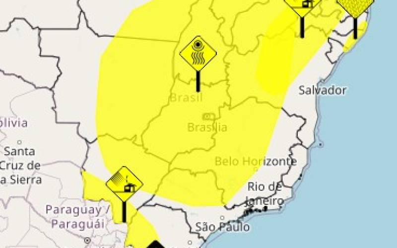 Sexta-feira tem alerta para chuva forte no Sul e tempo seco no restante do país