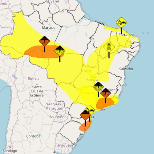 Sul e Sudeste seguem em alerta para temporais nesta quinta