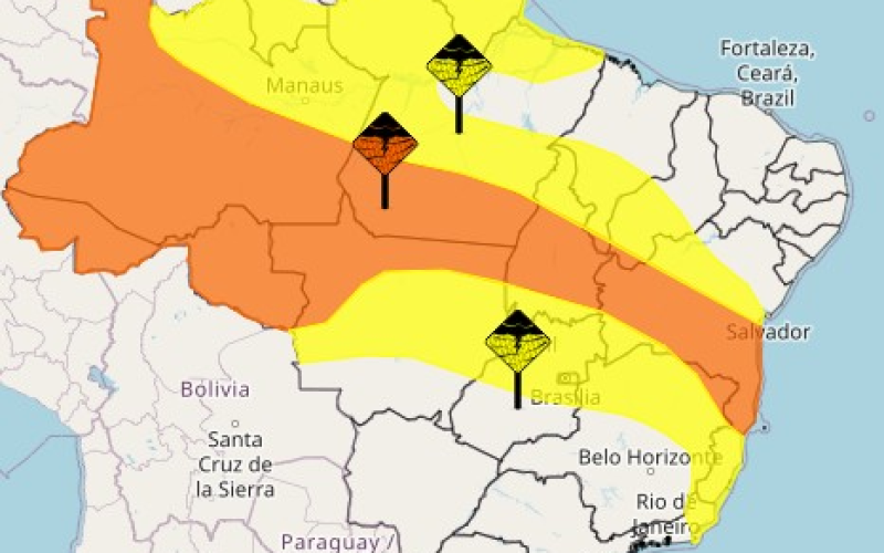 Quinta-feira será de calor intenso e temporais pelo Brasil