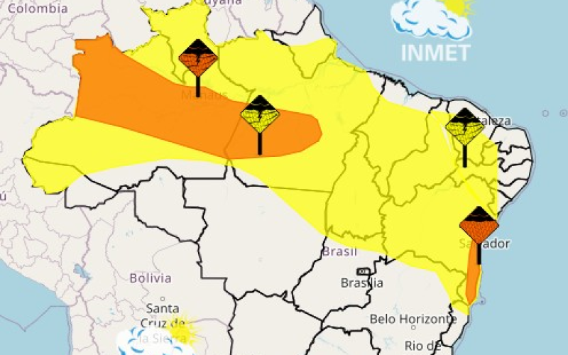 Feriado terá temporais no Norte e Nordeste e calor nas demais regiões
