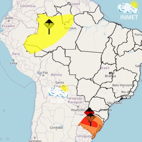 Rio Grande do Sul em alerta para tempestades nesta terça-feira
