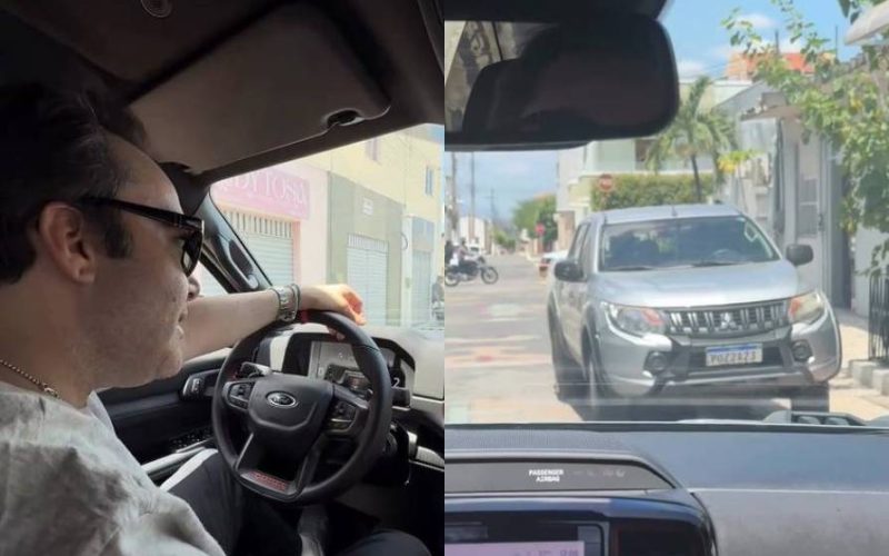 Prefeito de Massapê (CE) repreende secretário da própria gestão por estacionar carro sobre calçada