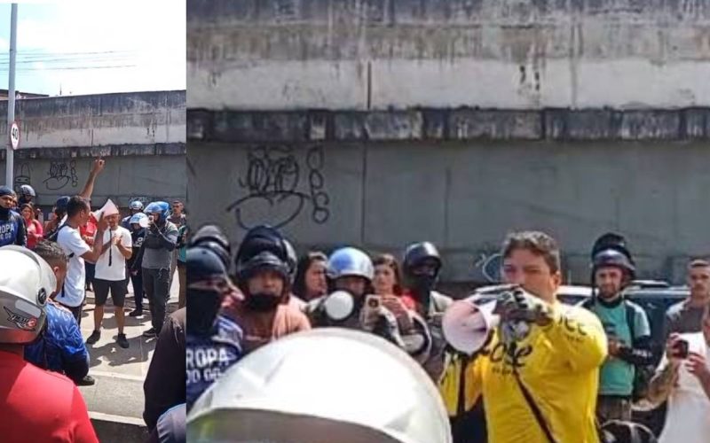 Entregadores realizam protesto e pedem justiça por morte de motociclista em Fortaleza