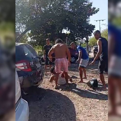 Ladrão é preso após ser espancado pela população ao tentar roubar vítimas em Maracanaú (CE)
