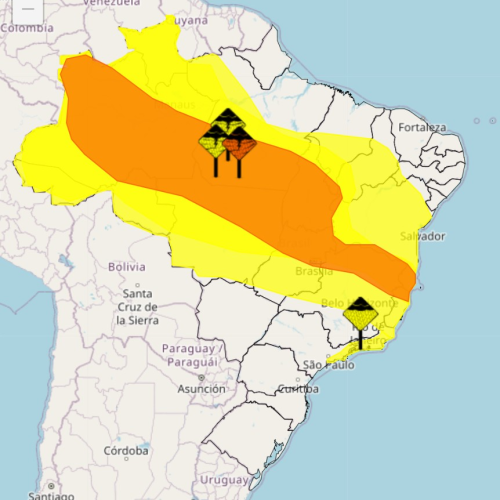 Frente fria leva chuva a região central do país