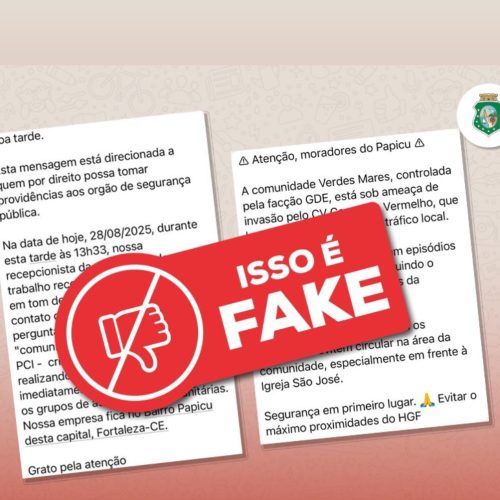 Secretaria da Segurança alerta para mensagens falsas sobre facções no Papicu; policiamento foi reforçado