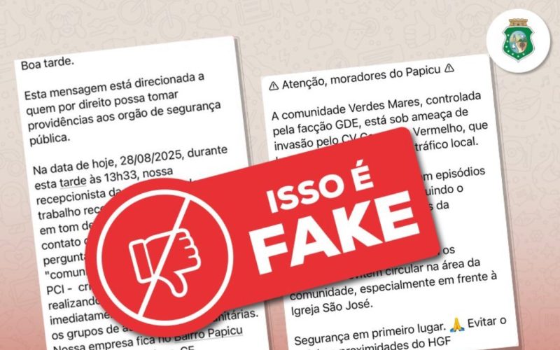 Secretaria da Segurança alerta para mensagens falsas sobre facções no Papicu; policiamento foi reforçado