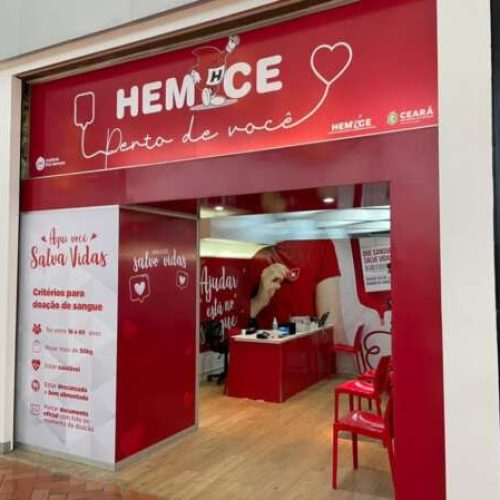 Hemoce inaugura posto de coleta temporário em shopping de Fortaleza partir desta quinta (11)