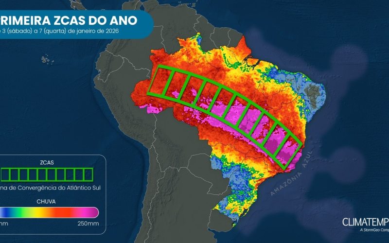 Primeiro final de semana do ano terá atuação de frente fria e risco de temporais